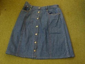 Berkertex da donna: gonna in denim, blu, vita 34", da cintura a orlo = 22 1/2". - Foto 1 di 4