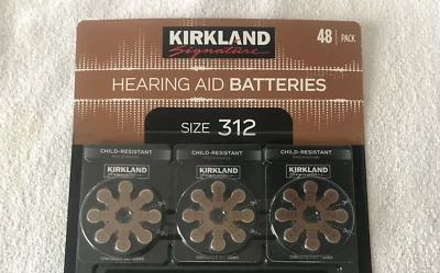 24ct Kirkland Signature Hearing Aid Batteries #312 Zinc Air Long Lasting NEW! - Image 1 of 2