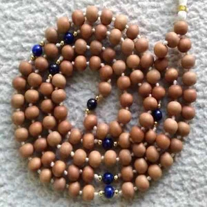8mm Natural knot Sandalwood Lapis Lazuli beads necklace Fashion Wood - Picture 1 of 4