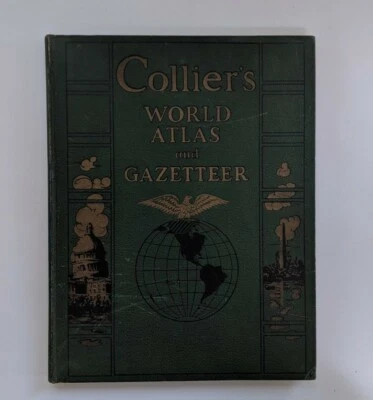 Collier's World Atlas and Gazetteer (1943 Hardcover) free shipping! HTF  - Image 1 of 4