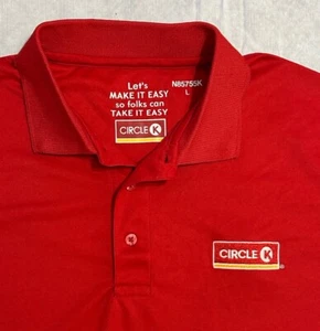 Circle K Store Employee Uniform Polo Work Red Shirt Mens L - Picture 1 of 5