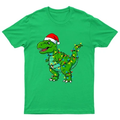 Dinosaur Christmas Holidays T-Shirt Unisex Gift Retro Funny Womens - Image 1 of 2