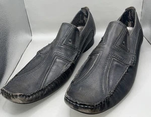 Lounge By Mark Nason 71756 U Rock Square Toe Loafers Brown Leather Men's Size 15 - Picture 1 of 13