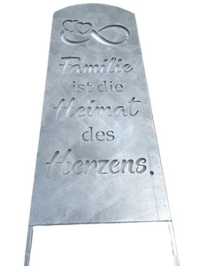 Gilde Gartenstecker mit Spruch "Familie ist die Heimat des Herzens" Metall  - Bild 1 von 1