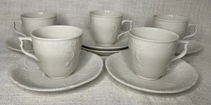 Rosenthal Sanssouci Porzellan 5 kleine Tassen 6 Untertassen beige - Picture 1 of 4