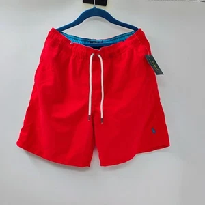 Boys Kids Polo Ralph Lauren Red Blue Big Pony Bathing Suit Swim Trunks Sz.14/16 - Picture 1 of 14