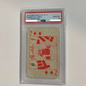 PSA 10 Ensky One Piece Playing Card Jump Festa Monkey D. Luffy 2 of Diamonds - Picture 1 of 2