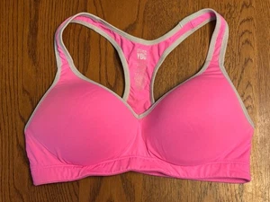 Victoria Secret PINK Hot Pink/Gray Razor Back Padded Yoga Pushup Bra S - Picture 1 of 4