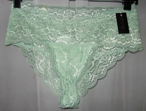 NEU MIT ETIKETT 1X FREDERICK'S OF HOLLYWOOD MINTGRÜN SPITZE ASHLYN KOKETTE DESSOUS HÖSCHEN - Bild 1 von 3