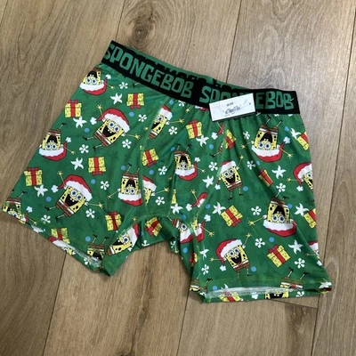 Bob Esponja Pantalones Cuadrados Hombres Vacaciones Santa Boxer Calzoncillo Elástico Talla Grande NUEVO Foto 1 de 4