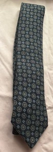 Paul Stuart Tie Wool Flannel Grey Blue Challis Foulard Paisley England 3.5” X 66 - Picture 1 of 2