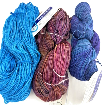 3 skeins Malabrigo ARROYO Hand Dyed SUPERWASH Merino WOOL Yarn Variegated Color - Image 1 of 4