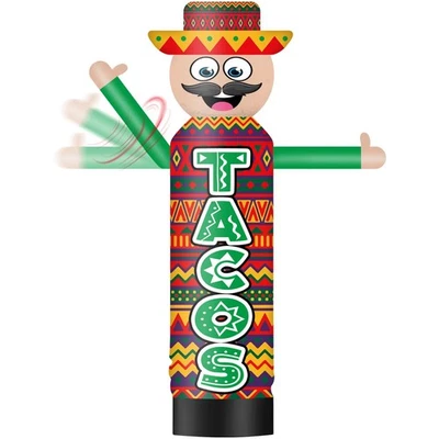GOODENY Tacos Inflatable Tube Man Wavy Dancer Outdoor Decor Promotion (No Blower)