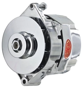 Powermaster 27290 GM 17si Style Alternator 120 Amp 1V Belt Pulley Polished - Picture 1 of 3
