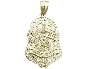 14K Gold County of Orange Feuerwehr Abzeichen Anhänger - Bild 1 von 6