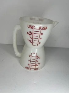 TUPPERWARE Vintage Wet & Dry TWIN MISURING Doppia 1 tazza / 8 oz - Foto 1 di 6