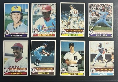 1979 Topps Hall of Fame Baseball Lot of (8)  Brett, Carew, Yount, Morris - Image 1 of 2