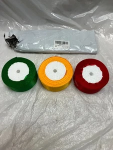 3 Rotoli di Raso Nastro Natalizio, Verde, Rosso, Oro.  Larghezza 1,6", NUOVO - Foto 1 di 5