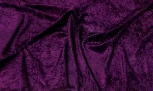 Aubergine Crushed velvet/velour fabric/Material - 1 Full Metre - Picture 1 of 1