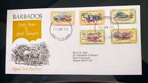 British CW BARBADOS 1981 FDC TRANSPORT Cover Stamp Set