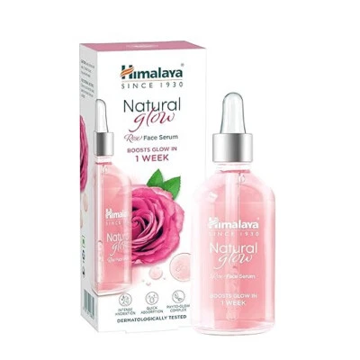 Himalay Natural Glow Rose Face Serum 5% Pure Rose Extract Hyaluronic Acid 30ml - Image 1 of 4
