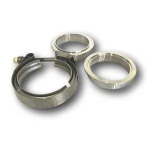 VBAND 2 1/2" STAINLESS STEEL LIPPED FLANGE & QUICK RELEASE CLAMP SET WITH A PLAT - Picture 1 of 9
