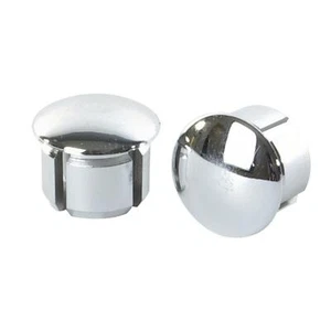 2 x Velox Handlebar End Caps Robust Plastic Barend Plugs Chrome Vintage - Picture 1 of 8