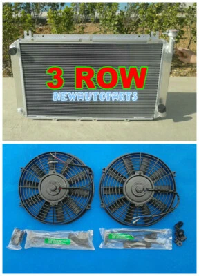 Aluminum Radiator+Fans For Nissan GQ PATROL Y60 4.2L Petrol TB42S TB42E 87-97 MT - Image 1 of 4