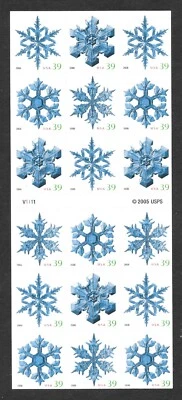 Sc# 4116b ATM Booklet  of 18-2006 Snowflakes, 1/4 off of Cat!-Flawless Cond. MNH - Image 1 of 2