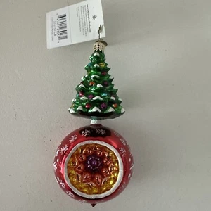Christopher Radko 2002 EVERGREEN REFLECTIONS Glass Christmas Ornament RARE - Picture 1 of 8
