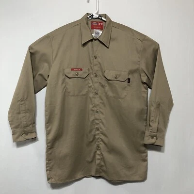 Camisa Dickies Para Hombre’s FR Uniforme Manga Larga Abotonada Talla Grande Caqui Nueva con Etiquetas *NUEVA* Foto 1 de 4