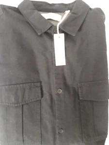 Sovereign Code 1917 men's L black 100% cotton button front long sleeve NWT - Picture 1 of 4
