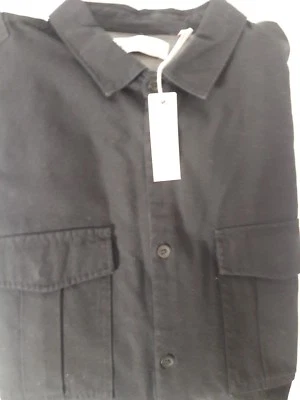 Sovereign Code 1917 men's L black 100% cotton button front long sleeve NWT - Image 1 of 4