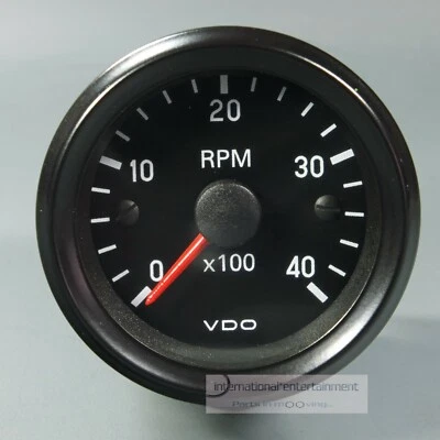 VDO Continental DREHZAHLMESSER 4000 UpM 12V 52mm  schwarz INSTRUMENT TACHOMETER - Bild 1 von 3