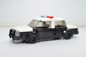 Custom Police Car Cop Black and White Model compatible with Real LEGO® Bricks - Picture 1 of 2