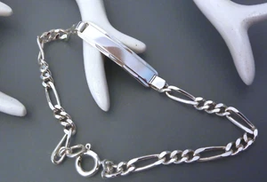 925er Silber Identarmband Silberarmband 19cm Damen Herren Kinder - Neuwertig! - Picture 1 of 5