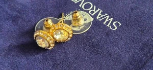 Swarovski Una Angelic stud earrings Round cut, Pavé, White, Gold-tone plated - Picture 1 of 14