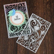 Flower Frame Background Metal Cutting Dies Card Scrapbooking Cuts Stencil Craft