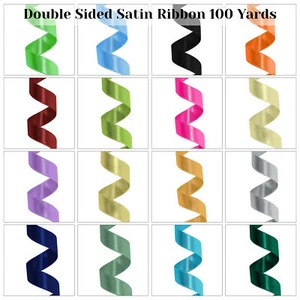 Beidseitig Satin Schleifen für DIY Handwerk Projekte - 91.4m Volle Spule - Bild 1 von 30