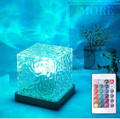 Lámpara de mesa LED de proyección dinámica de onda de agua con luz nocturna decoración ondulación y ¡REMOTO! Foto 1 de 4