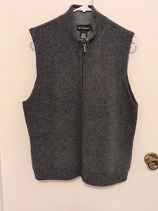 Chaleco Suéter Eddie Bauer XL Unisex Gris Carbón Cremallera Frontal Mezcla de Lana Tejido Forrado - Imagen 1 de 4