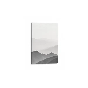 Black & White Mountainous Landscape 24x36 Wall Art Canvas Print Décor - Picture 1 of 8