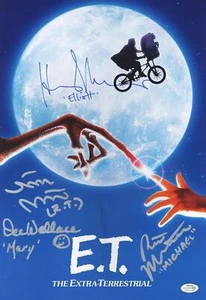 E.T. The Extra Terrestrial Cast Signed 12x18 Movie Poster Exact Proof ACOA - Picture 1 of 3