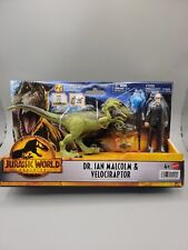 Mattel Jurassic World Dominion Dr. Ian Malcolm & Velociraptor Dinosaur Figure A5