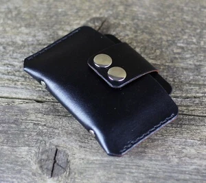 Black credit card holder, card wallet, leather card wallet, small wallet. - Picture 1 of 9