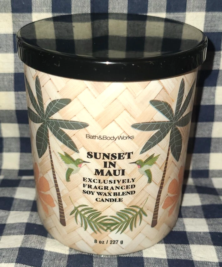 TOTALMENTE NUEVO Sunset In Maui 30-50 horas vela de mecha única 8 oz baño y cuerpo funciona Foto 1 de 1