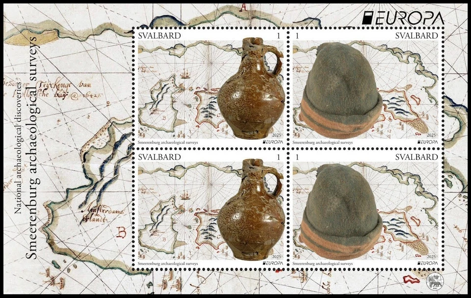 SELLO LOCAL SVALBARD SPITSBERGEN 2025 EUROPA CEPT DESCUBRIMIENTOS ARQUEOLÓGICOS MNH Foto 1 de 1