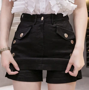 Women Denim Mini Shorts Skirt Hot Pants High Waist A-line Sexy Punk Club Summer - Picture 1 of 16