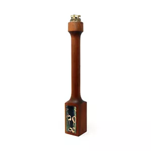 Mid-Century Modernes emailliertes Metall-Tischfeuerzeug aus Teak & Grün - Bild 1 von 9