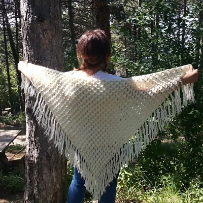 Mantón envolvente de hombro nupcial de ganchillo tejido boda encogerse de hombros capelet noche encubrir Foto 1 de 4